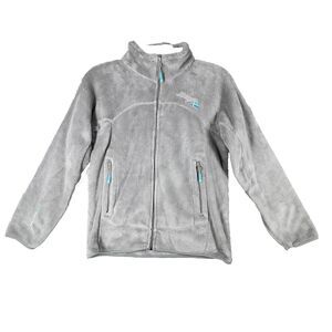 Geographical Norway Jacket Womens Large Gray High‎ Pile Fleece Full Zip Outdoor